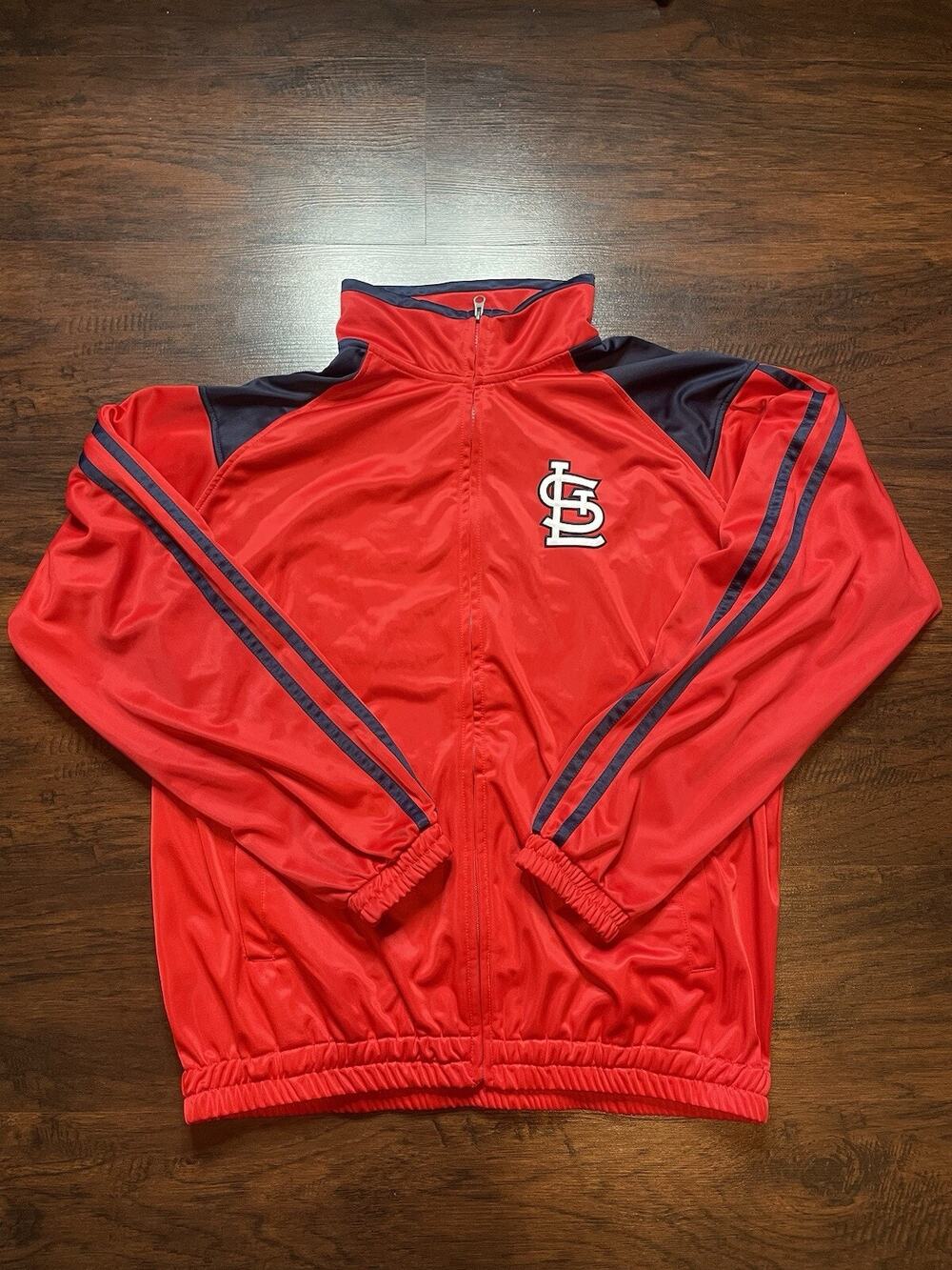 Cardinals Track Jacket Mens XL GIII Embroidered Sports Full Zip Red Pockets Logo